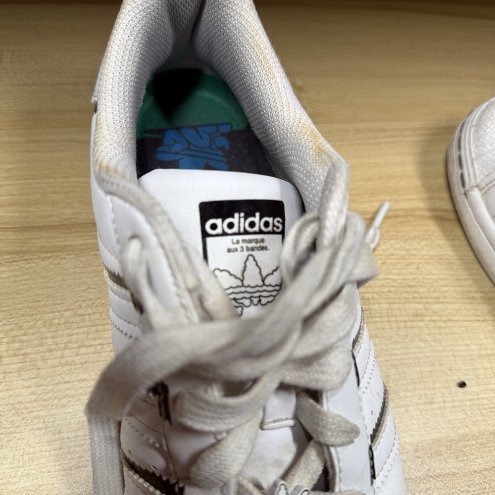 Adidas Superstar Cloud Sneakers Thin Stripes White Black‎ Leather Women's 6.5 - Picture 12 of 12